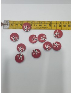 Botón rojo country renos 1,7cm