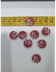 Botón rojo country renos 1,1cm