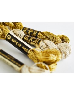Perlé metalizado DMC oro 2